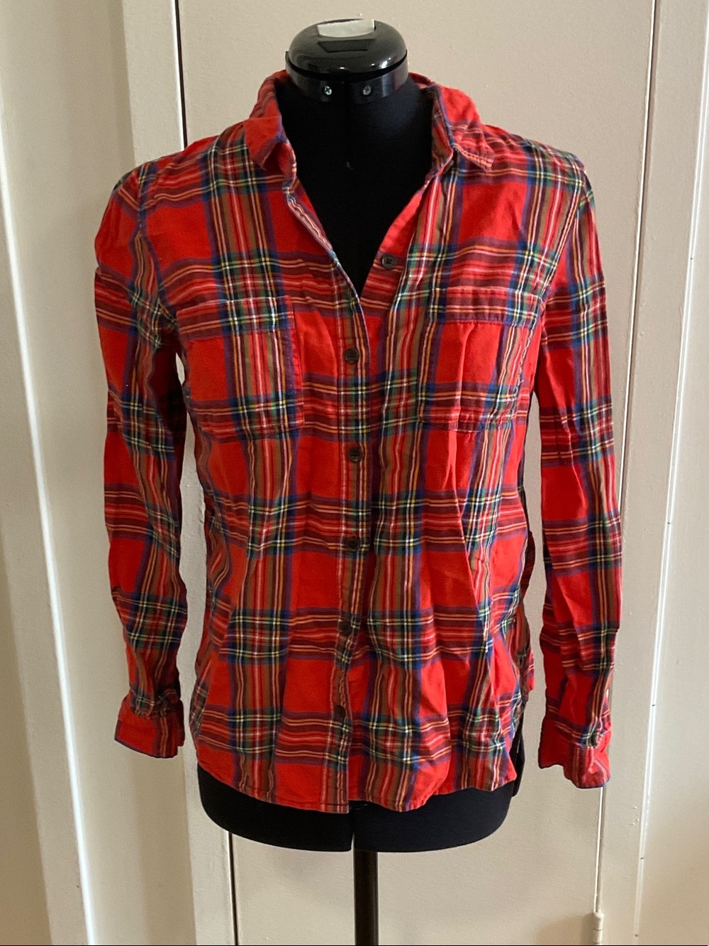 Old Navy Red Plaid Button-Down Shirt